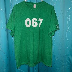 Gildan Green Tee with White Numbers